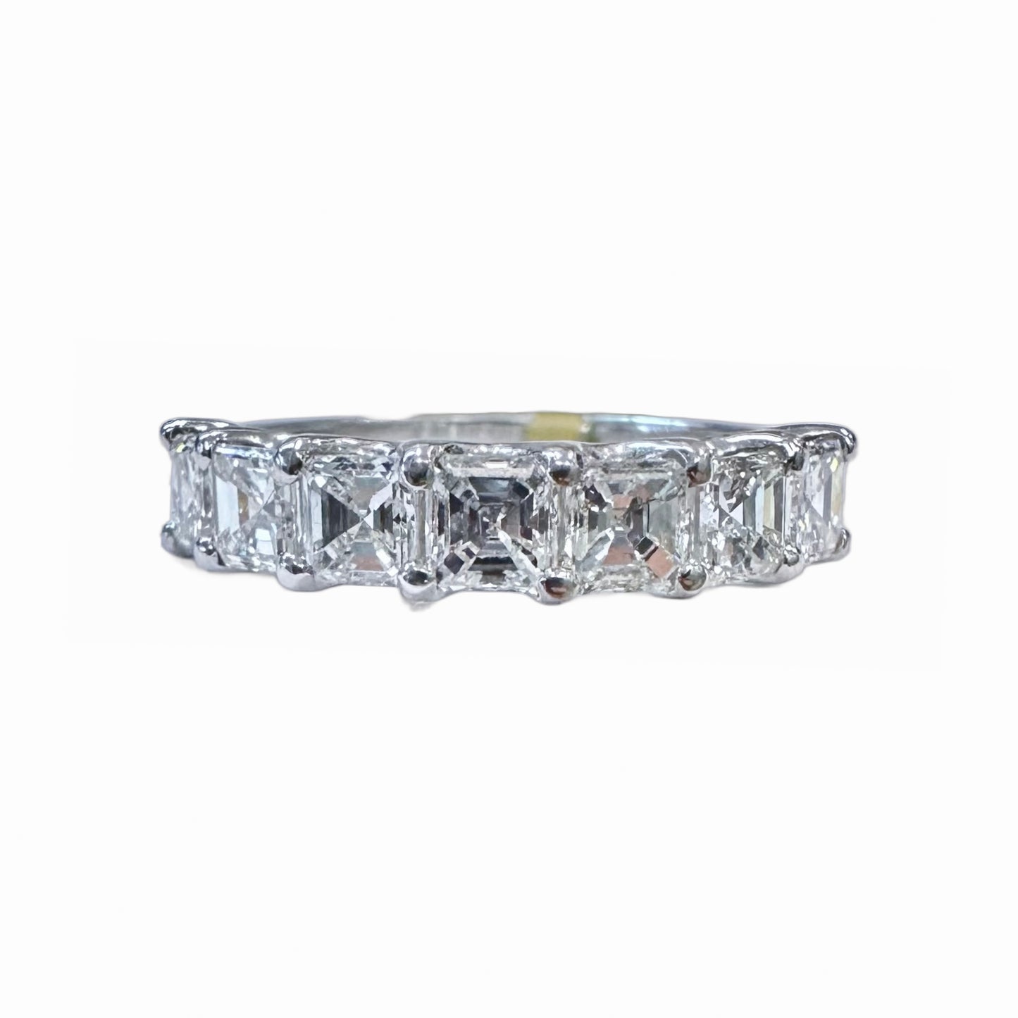 The Jewelry Addict | Asher Cut Eternity Ring Halfway - Platinum & Diamond Band