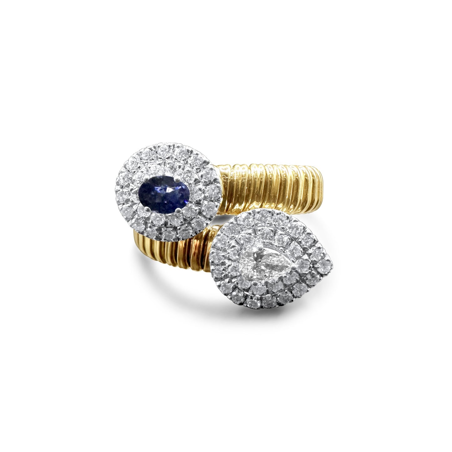 Hand Made Italian Lucente Ring - 1.35ct Gems in 18K Gold