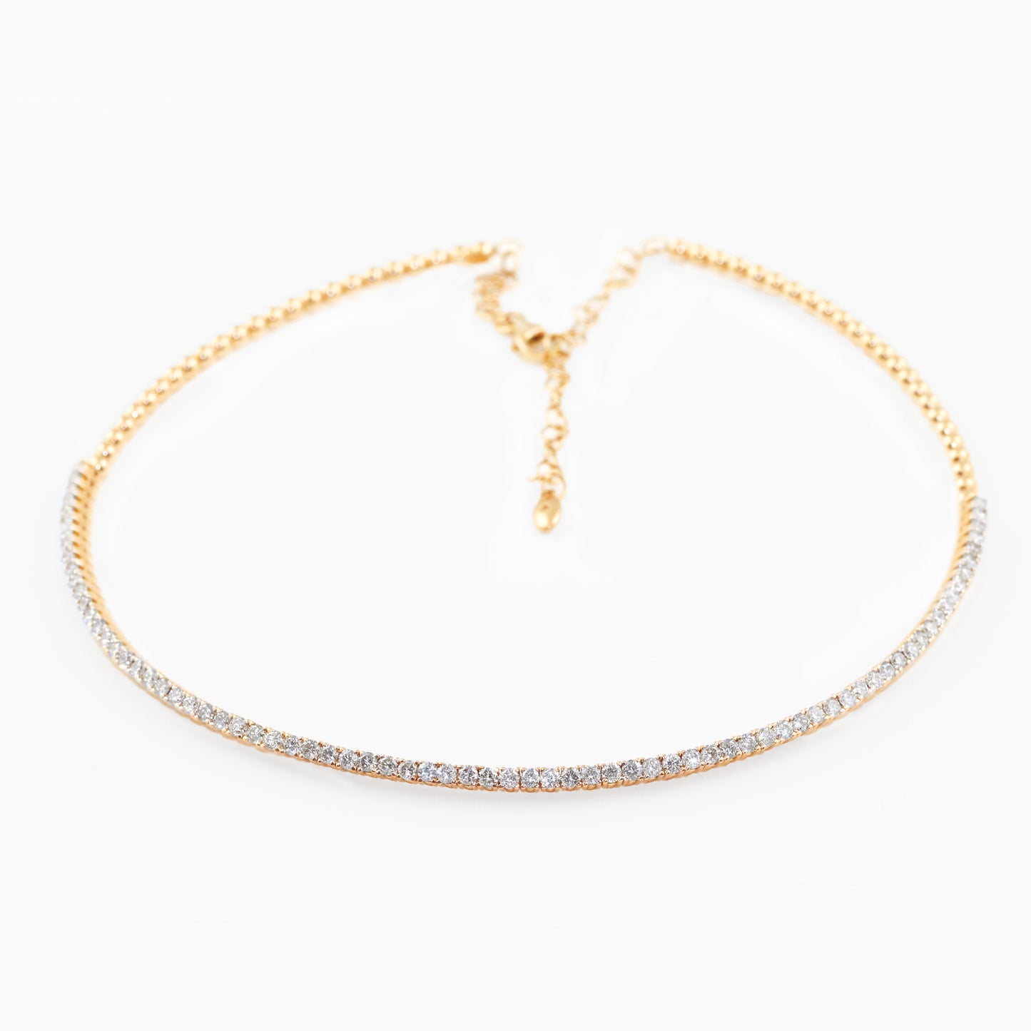 Handcrafted Italian Choker - 18K Yellow Gold with 3ct Diamonds | The Jewelry Addict