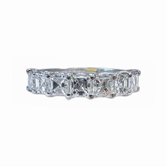 The Jewelry Addict | Asher Cut Eternity Ring Halfway - Platinum & Diamond Band 