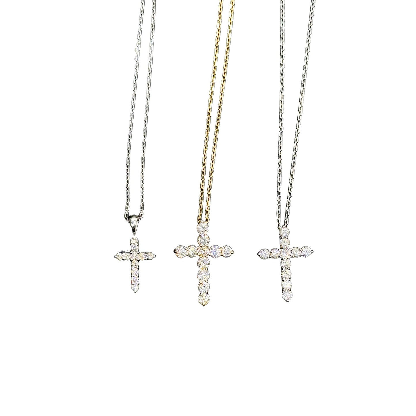 Cross Pendant - 14K Gold with Diamonds