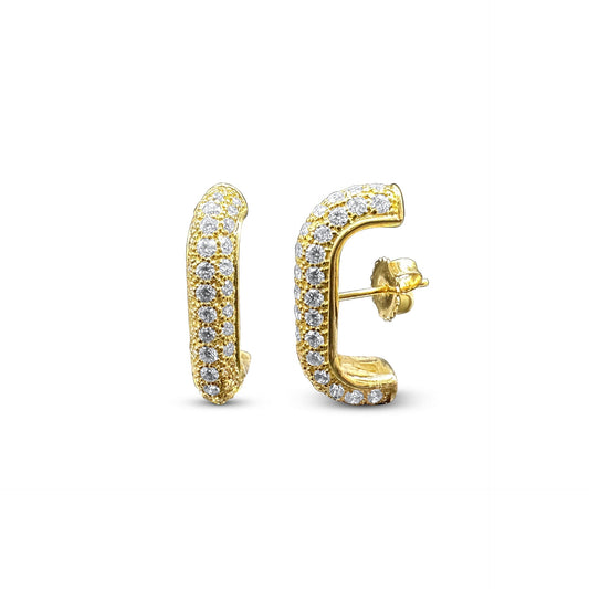 Pave Cuff Earrings - 18K Gold with 2.50ct Diamonds