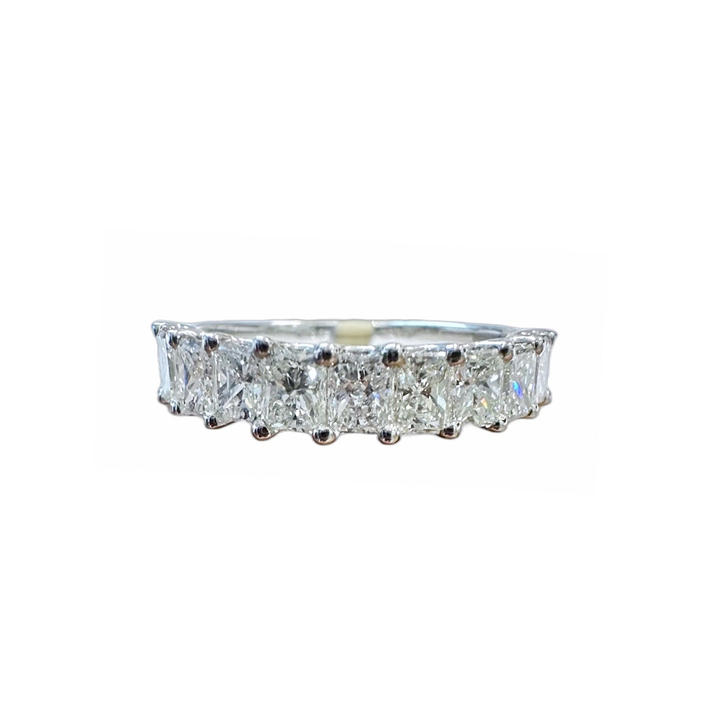 Radiant Cut Eternity Ring Halfway - 1.5ct Diamonds in Platinum | The Jewelry Addict