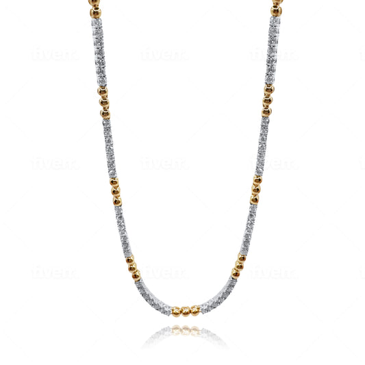 Ball Necklace - 14k Gold with 3.50ct Diamonds