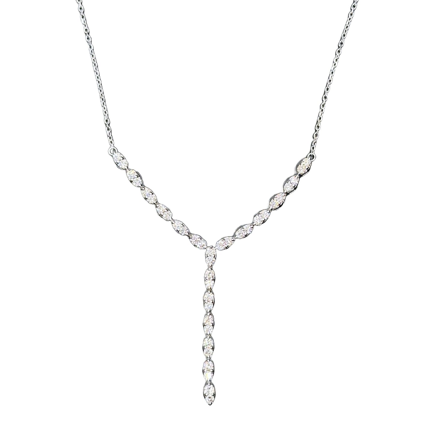 Y Shape necklace - 14k Gold With 2ct Diamonds