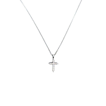 Cross Pendant - 14K Gold with Diamonds