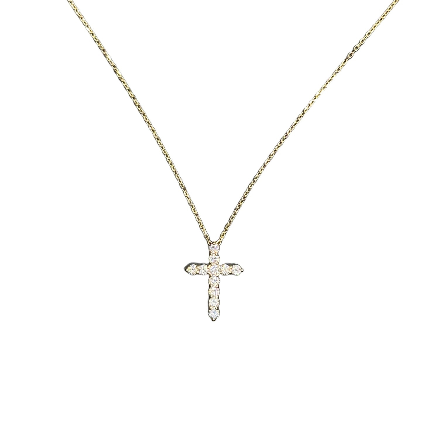 Cross Pendant - 14K Gold with Diamonds