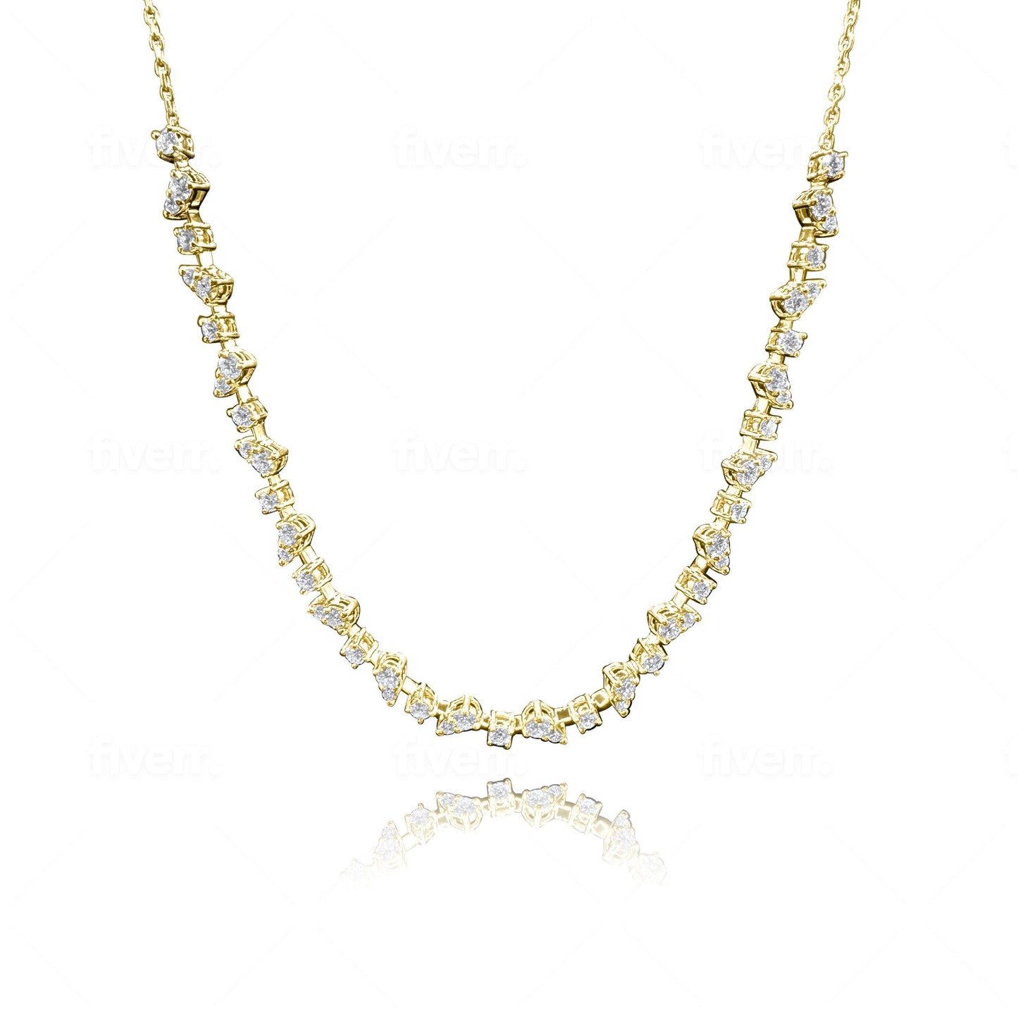 Pear Illusion Mixed Necklace - 14k Gold with 2.50ct Diamonds