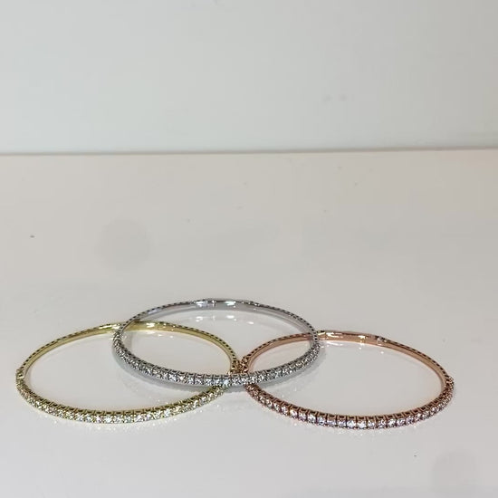 Video of Italian Flexible Bangle Halfway Bracelets - 1.5ct Diamonds in 14K Gold | The Jewelry Addict