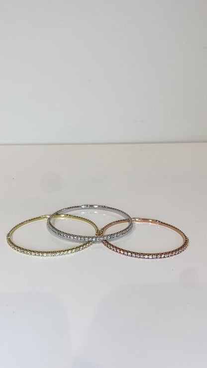 Video of Italian Flexible Bangle Halfway Bracelets - 1.5ct Diamonds in 14K Gold | The Jewelry Addict