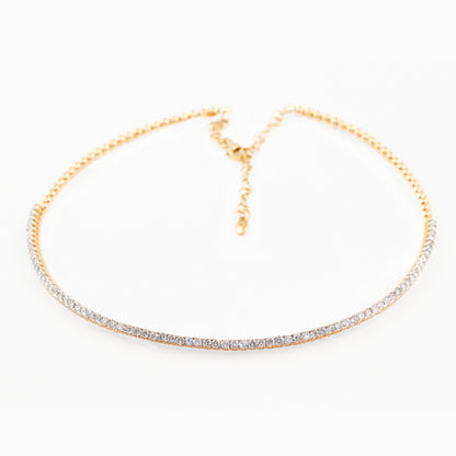 Handcrafted Italian Choker - 18K Yellow Gold with 3ct Diamonds | The Jewelry Addict 