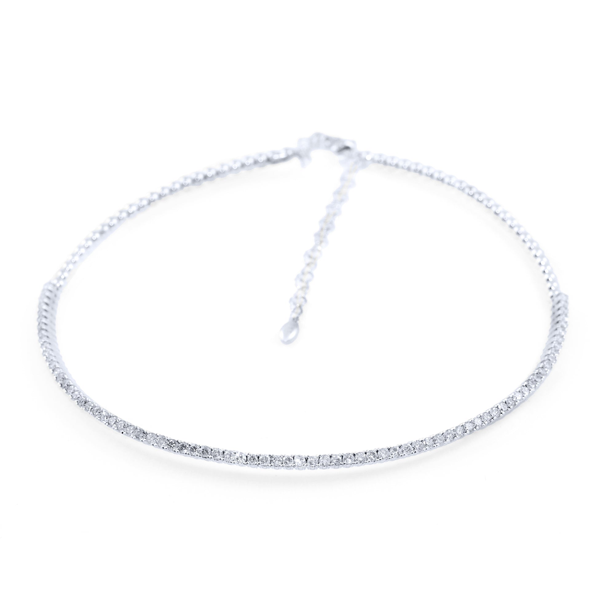 Handcrafted Italian Choker - 18K White Gold with 3ct Diamonds | The Jewelry Addict