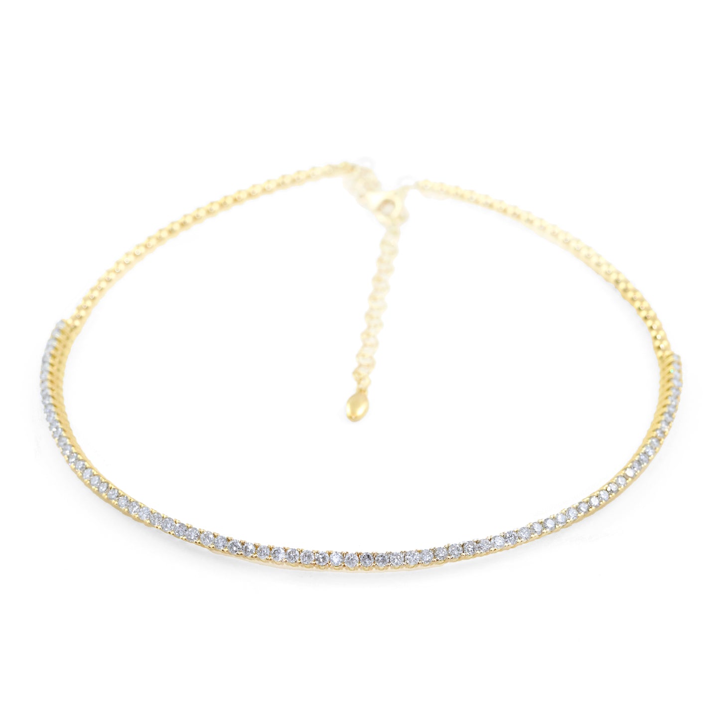 Italian Choker - 18K Yellow Gold with 3ct Diamonds | The Jewelry Addict