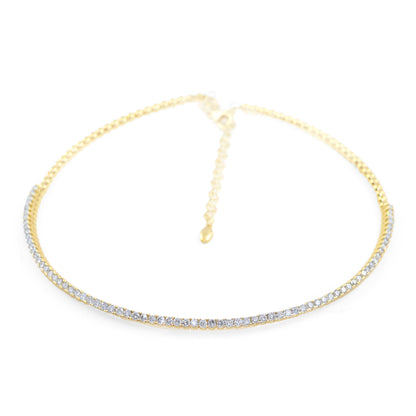 Italian Choker - 18K Yellow Gold with 3ct Diamonds | The Jewelry Addict