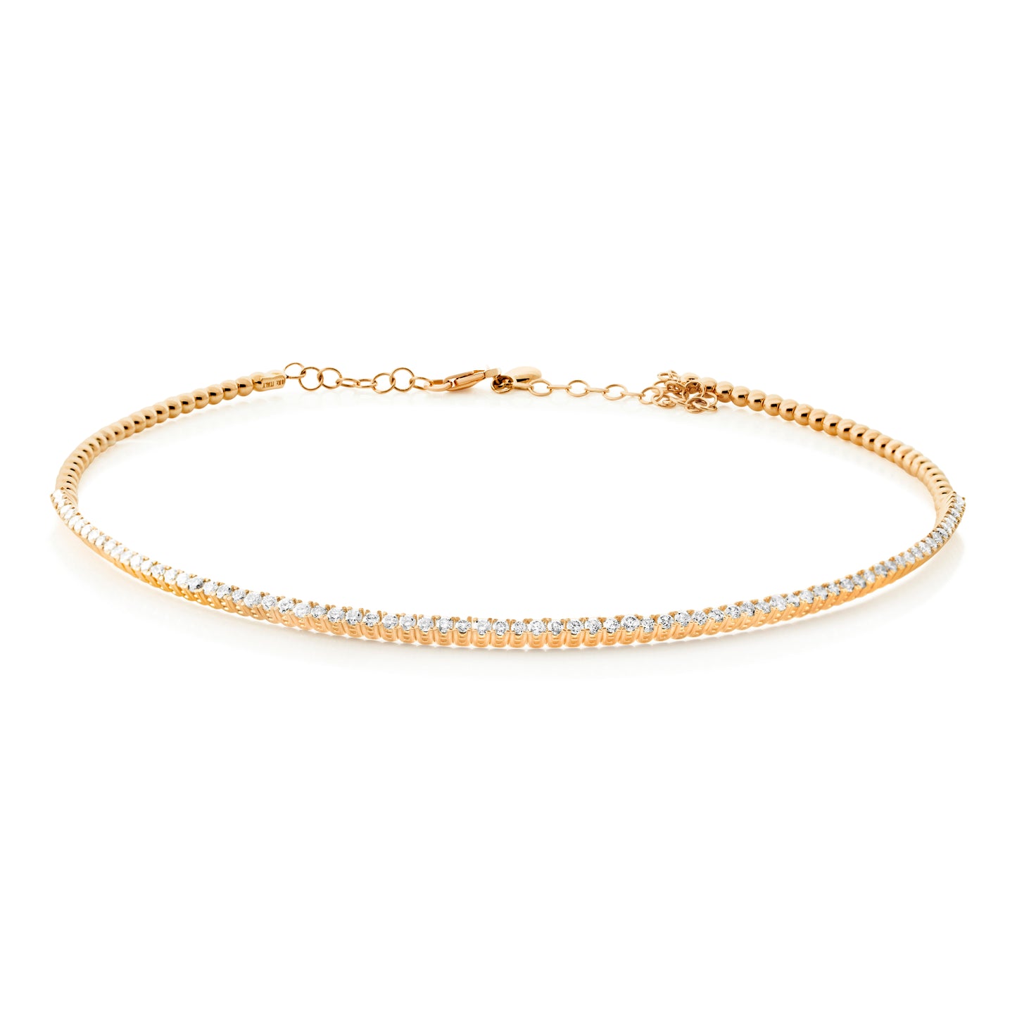 Handcrafted Italian Choker - 18K Rose Gold with 3ct Diamonds | The Jewelry Addict