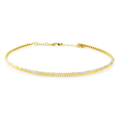 Handcrafted Italian Choker - 18K Yellow Gold with Diamonds | The Jewelry Addict