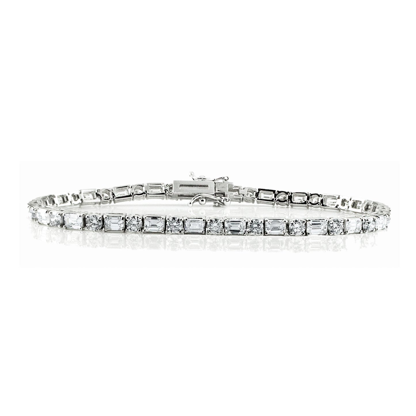 Mixed Cut Tennis Bracelet - 6ct Diamonds in 14K White Gold | The Jewelry Addict