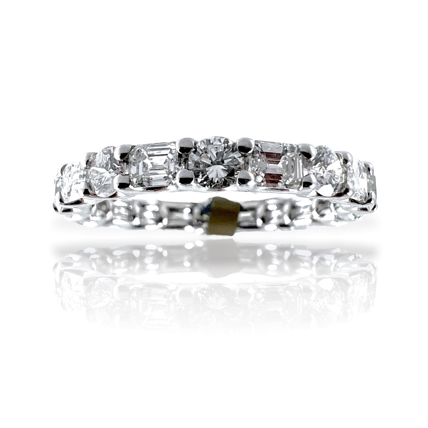 Mixed Shape Emerald Cut Eternity Ring - 2ct Diamonds in Platinum | The Jewelry Addict