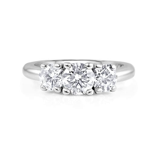 Engagement Ring Graduated - 1ct in 14K White Gold | The Jewelry Addict