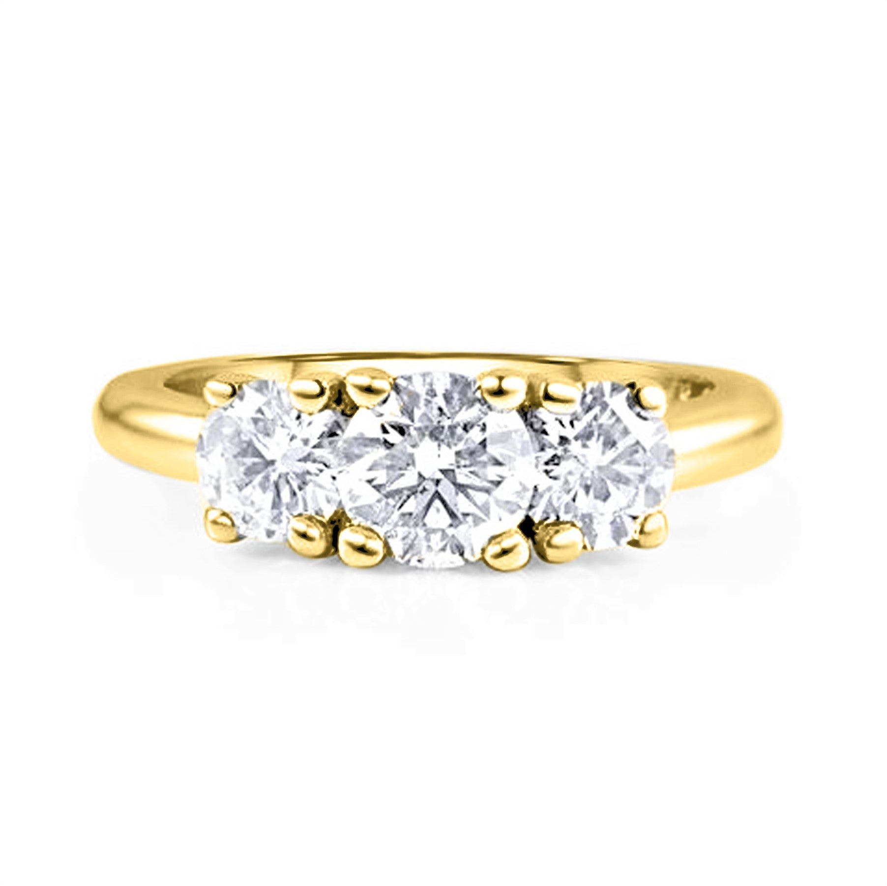 Engagement Ring Graduated - 2ct in 14K Yellow Gold | The Jewelry Addict