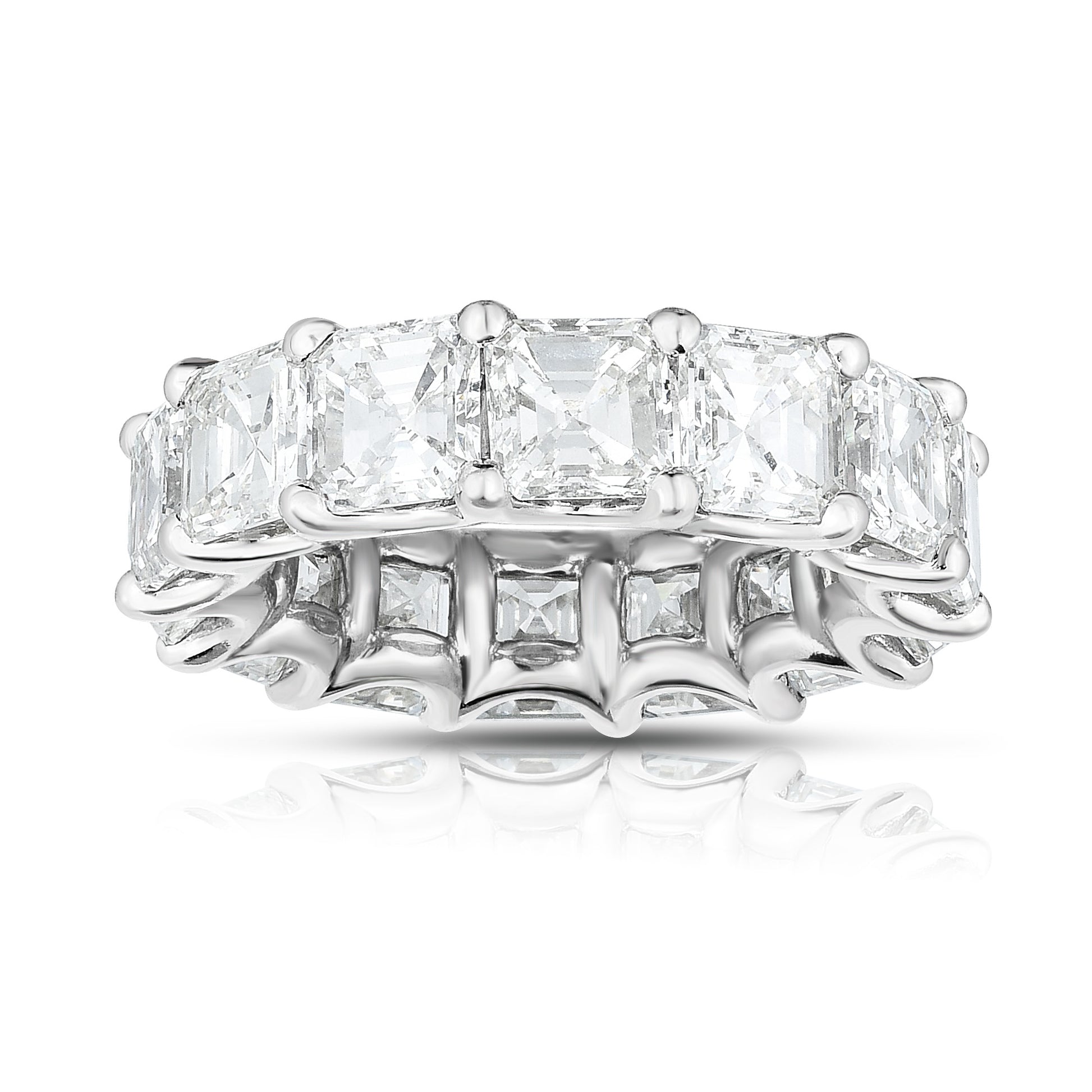 Asscher Cut Eternity Ring - Platinum & Diamond Band – TJA