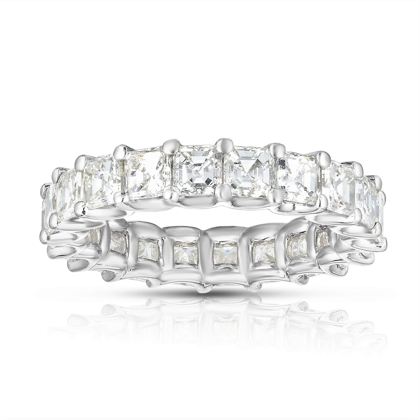 The Jewelry Addict presents the Asher Cut Eternity Ring - Platinum & Diamond Band