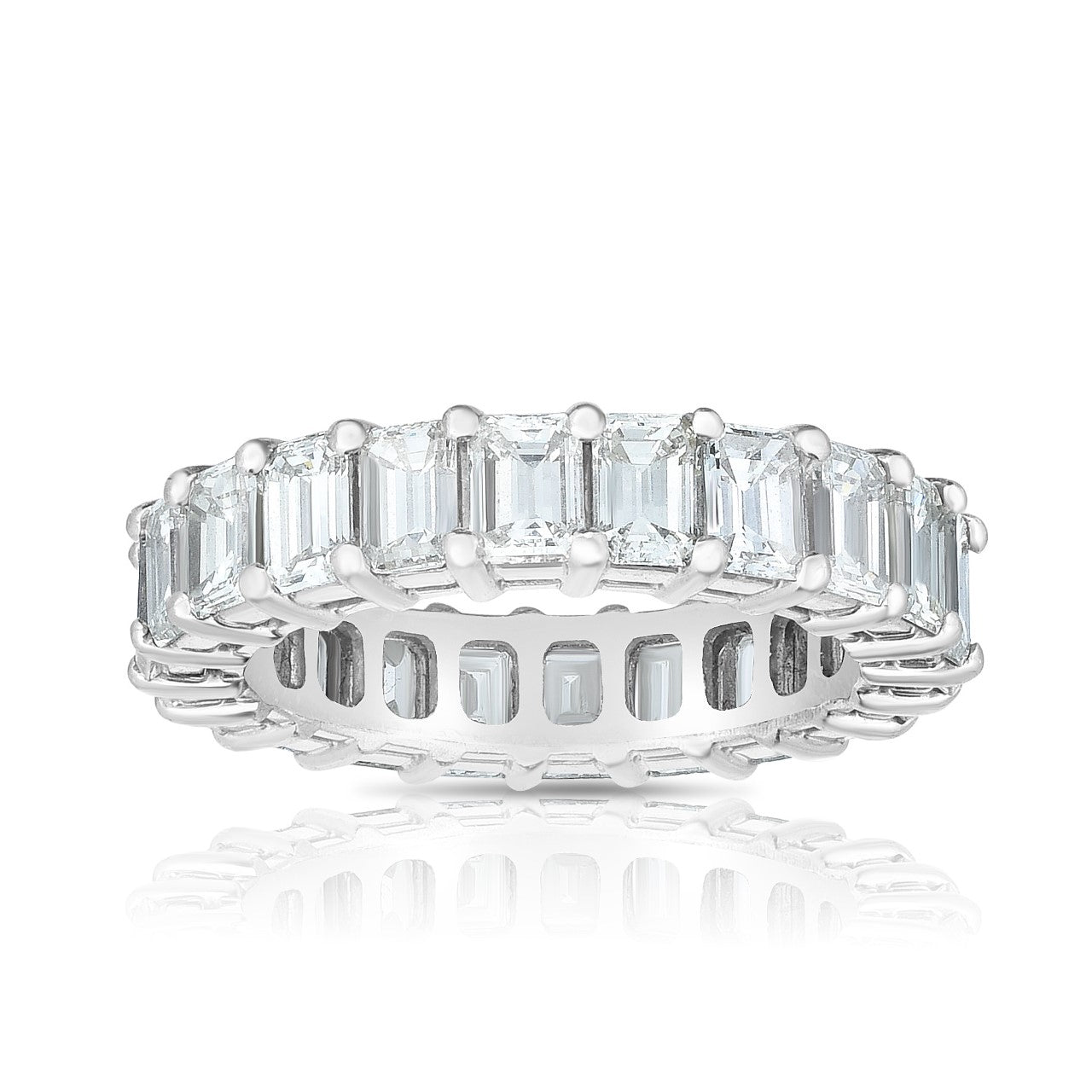 Emerald Cut Eternity Rings - Platinum with Colorless Diamonds by The Jewelry Addict