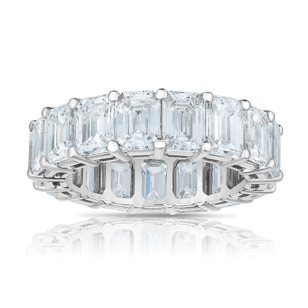 Emerald Cut Eternity Rings - Platinum with Diamonds by TJA