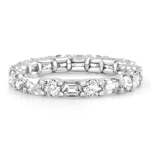 Mixed Shape Emerald Cut Eternity Ring - 2ct Diamonds in Platinum by The Jewelry Addict