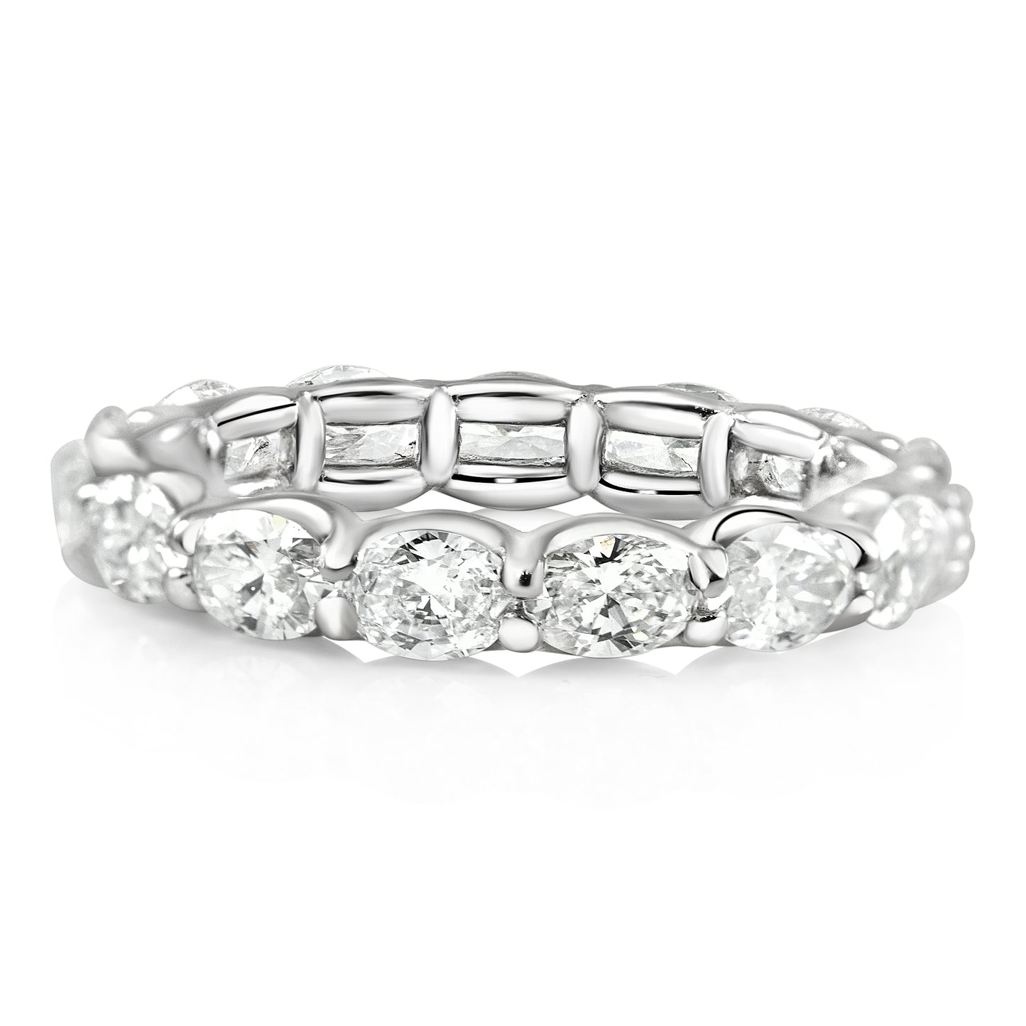 Oval Cut East To West Ring - 2.5ct Diamonds in Platinum | The Jewelry Addict