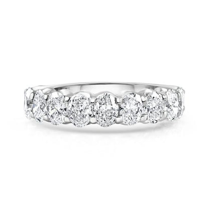 Oval Cut Eternity Ring Halfway - 1.5ct Diamonds in Platinum | The Jewelry Addict