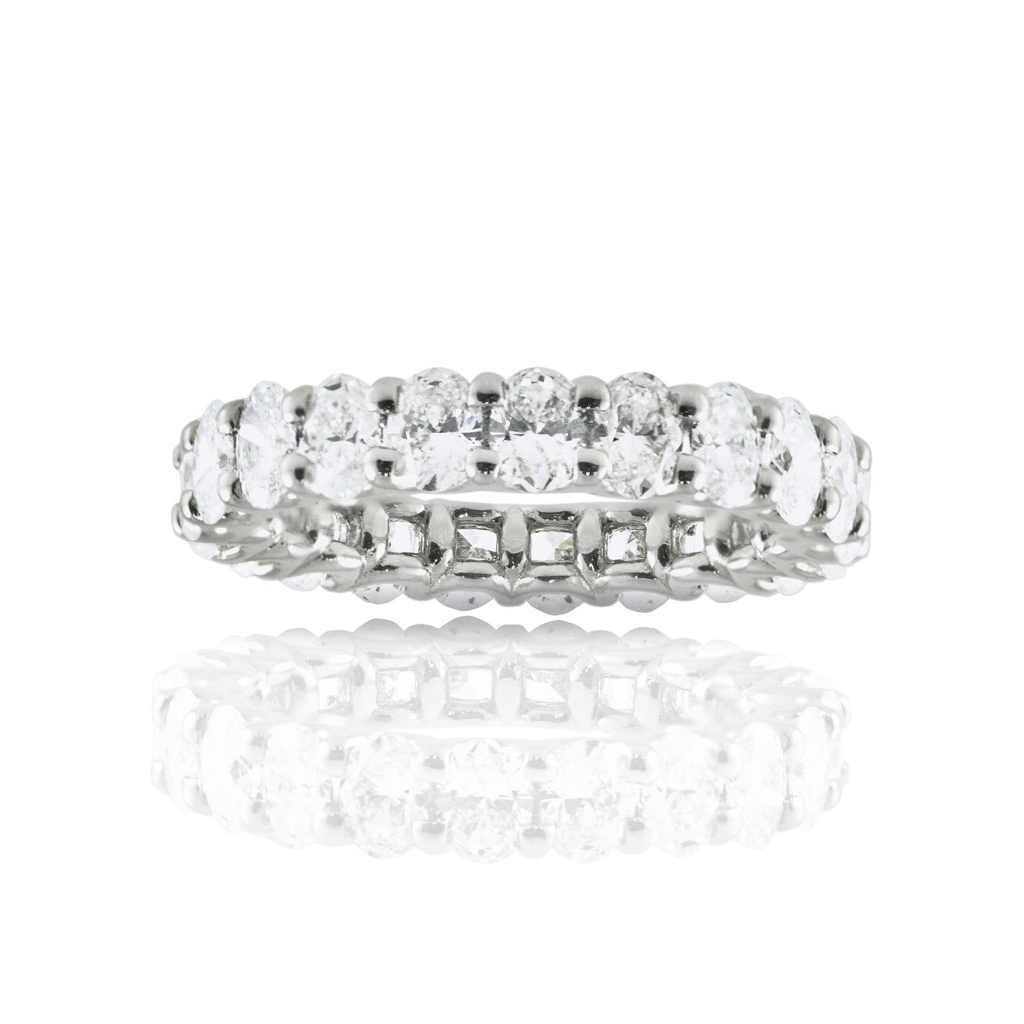 Oval Cut Eternity Ring - Diamonds in Platinum | The Jewelry Addict