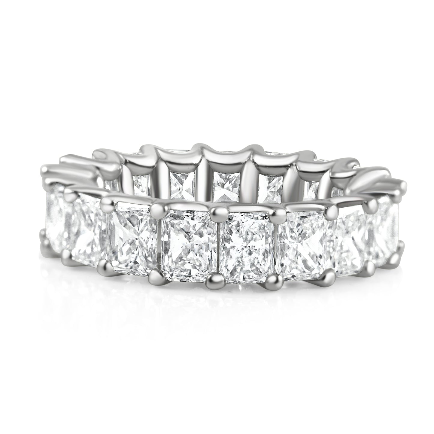 Radiant Cut Eternity Rings - Diamond in Platinum | The Jewelry Addict