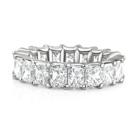 Radiant Cut Eternity Rings - Diamond in Platinum | The Jewelry Addict