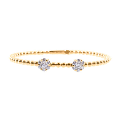 Italian Double Cluster Bangle - Diamonds in 18K Rose Gold | The Jewelry Addict