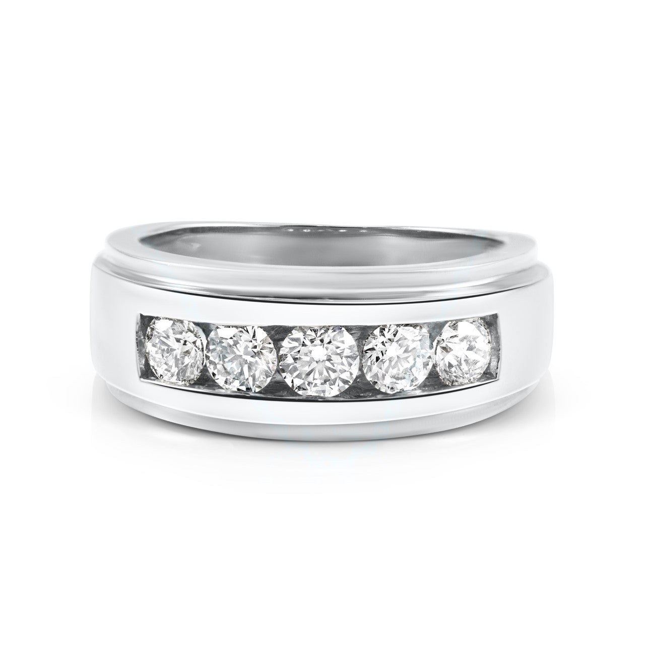 Men's Wedding Ring - 1.5ct Diamonds in 18K White Gold | The Jewelry Addict