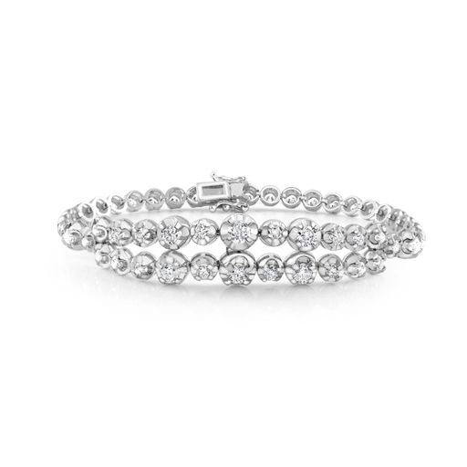 Mouth Bracelet - 2.5ct Diamonds in 14K White Gold, 7" | The Jewelry Addict