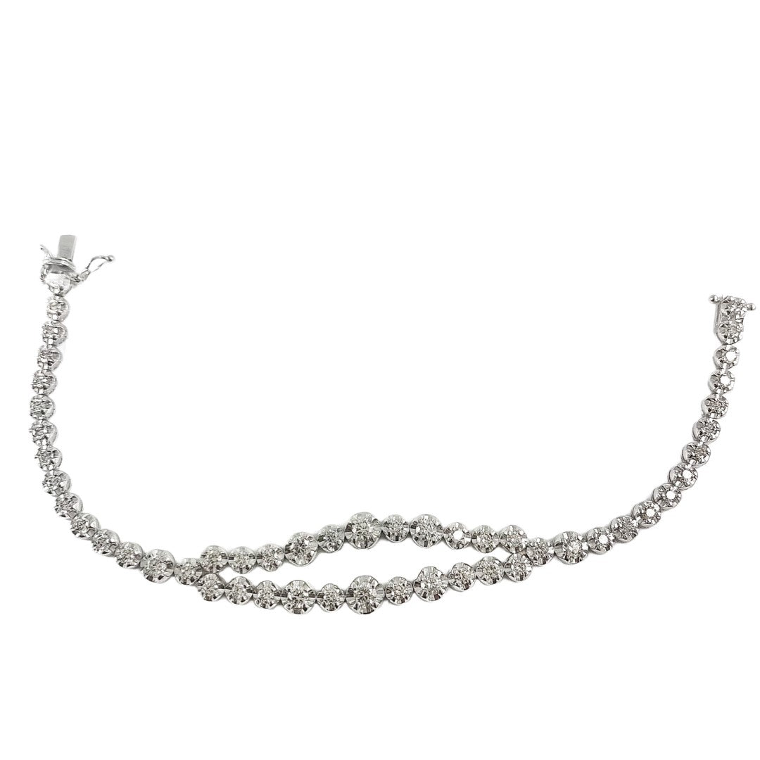 The Jewelry Addict | Mouth Bracelet - 2.5ct Diamonds in 14K White Gold, 7"