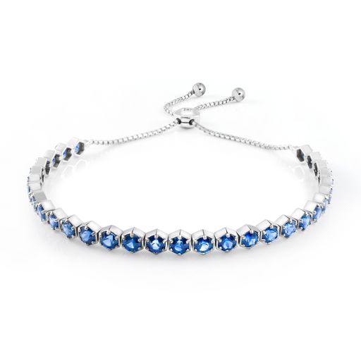 Sapphire Bolow Bracelet - 7ct Sapphires in 14K White Gold | The Jewelry Addict