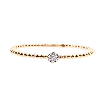 Italian Single Cluster Bangle - Diamonds in 18K Rose Gold | The Jewelry Addict