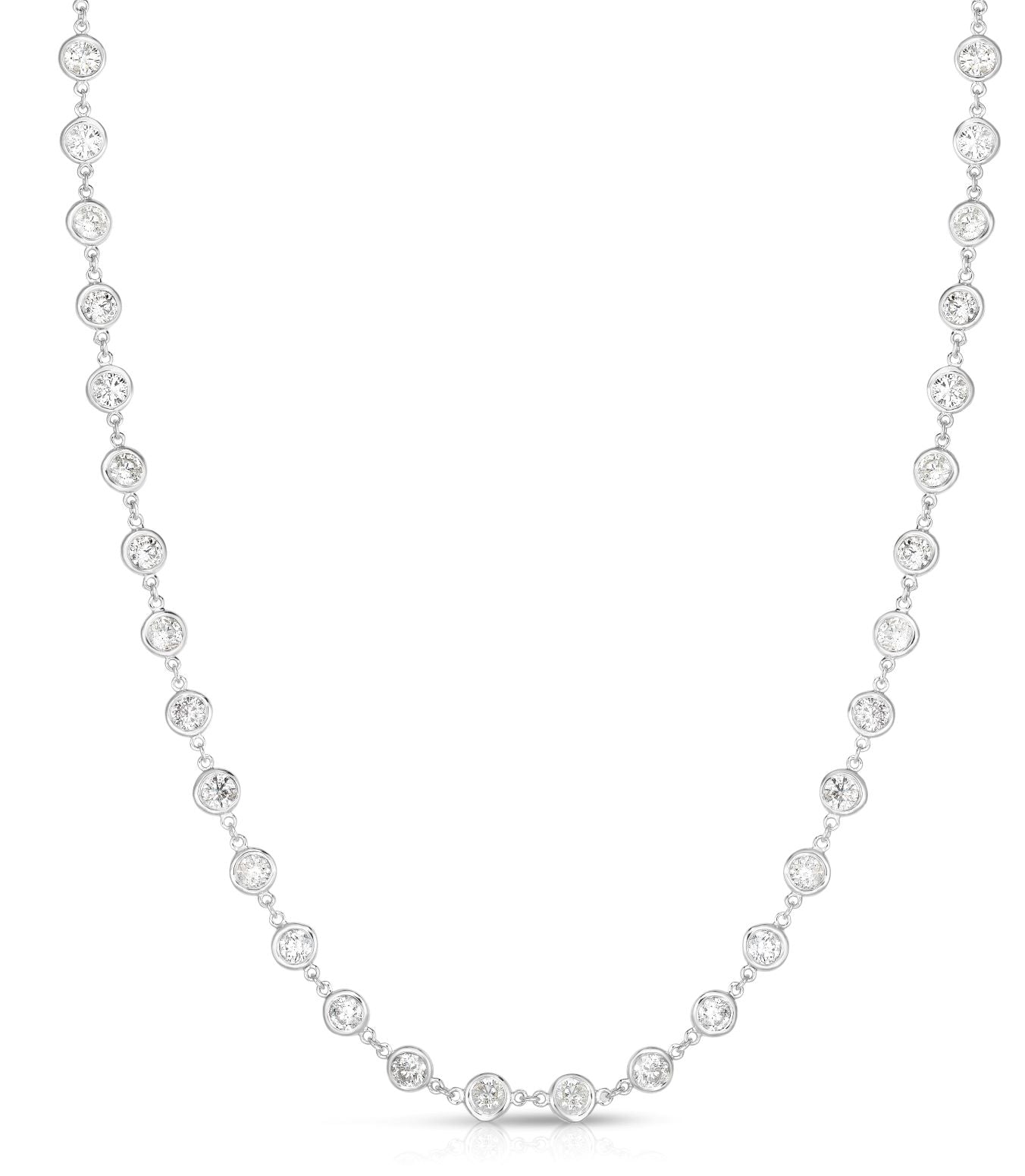 Diamond By The Yard Necklace - 14K White Gold with Diamonds by The Jewelry Addict