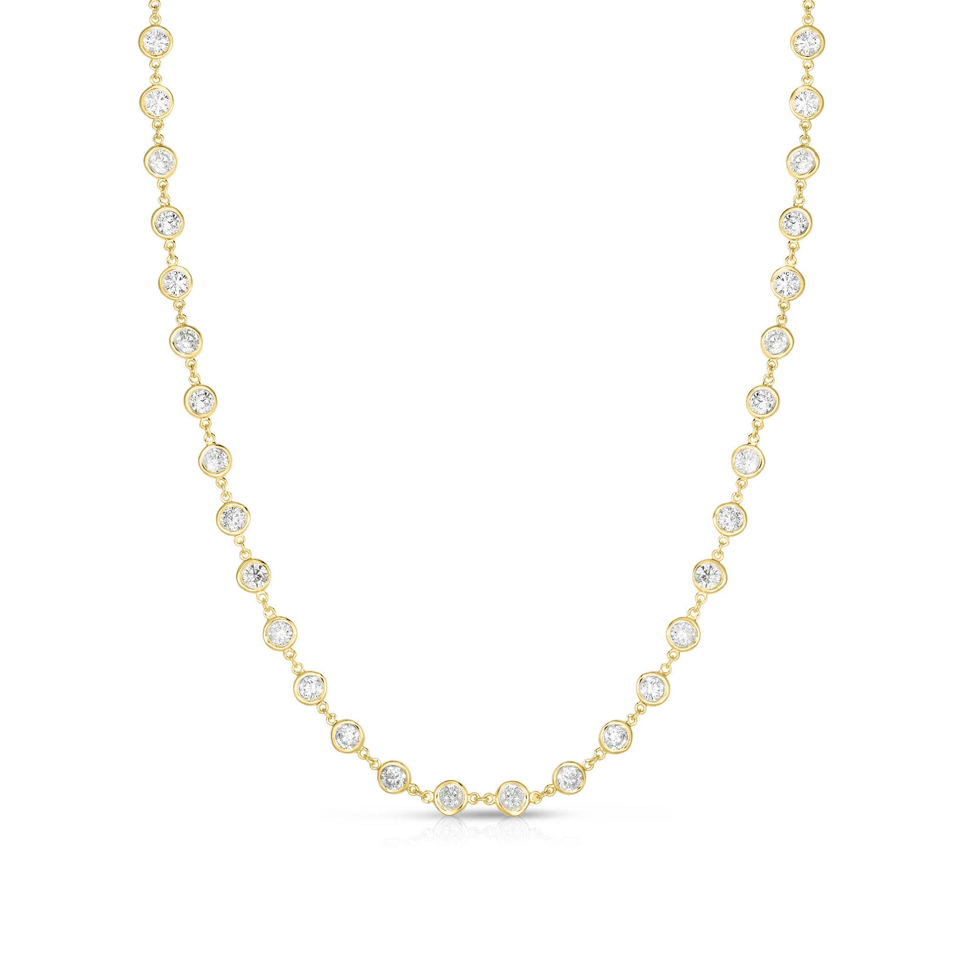 Diamond By The Yard Necklace - 14K Yellow Gold with Diamonds by The Jewelry Addict