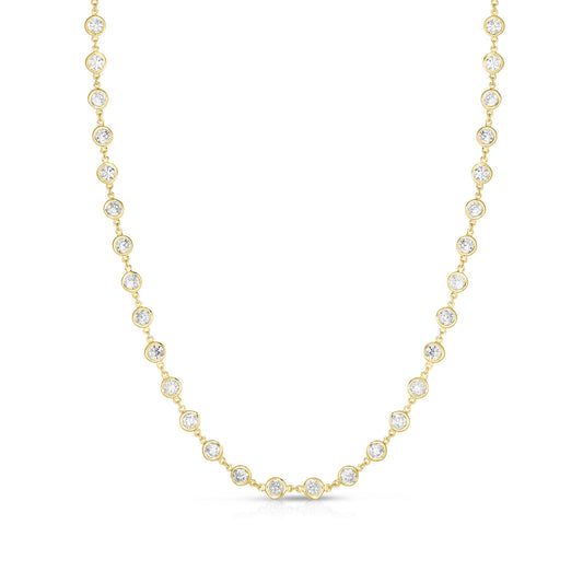 Diamond By The Yard Necklace - 14K Yellow Gold with Diamonds by The Jewelry Addict