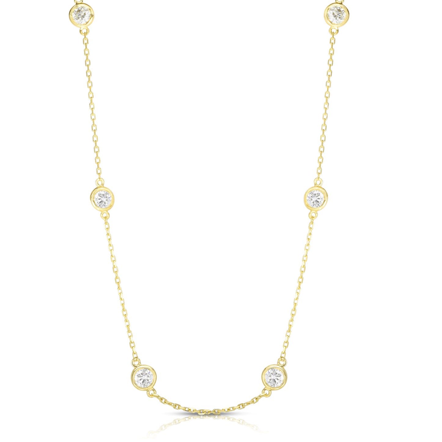 Diamond By The Yard Necklace - 14K Yellow Gold with Diamonds by The Jewelry Addict